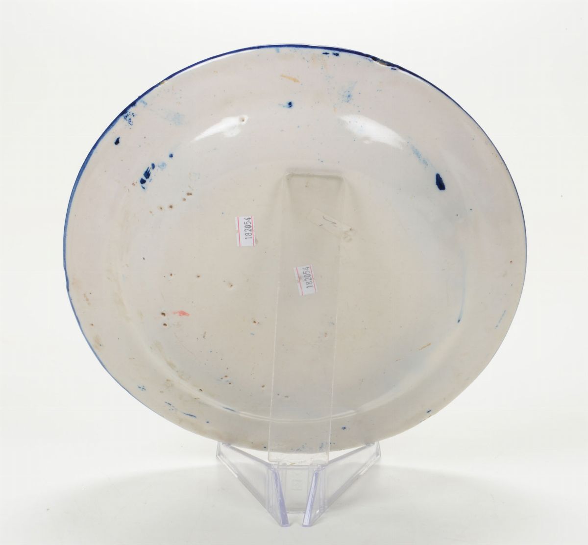 Piatto in Maiolica a Decoro Bianco e Blu, XVIII-XIX Secolo