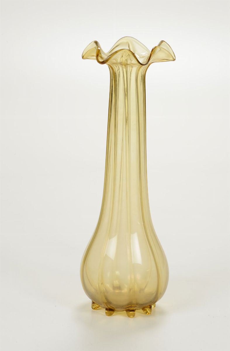 Vaso in vetro soffiato, Murano (?) inizio XX secolo  - Auction Fine Art Timed Auction - V - Cambi Casa d'Aste