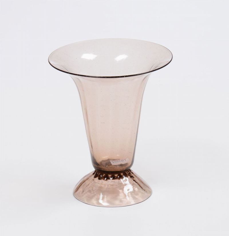 Vaso in vetro soffiato, Murano XX secolo  - Asta Asta a Tempo Ceramiche - III - Cambi Casa d'Aste