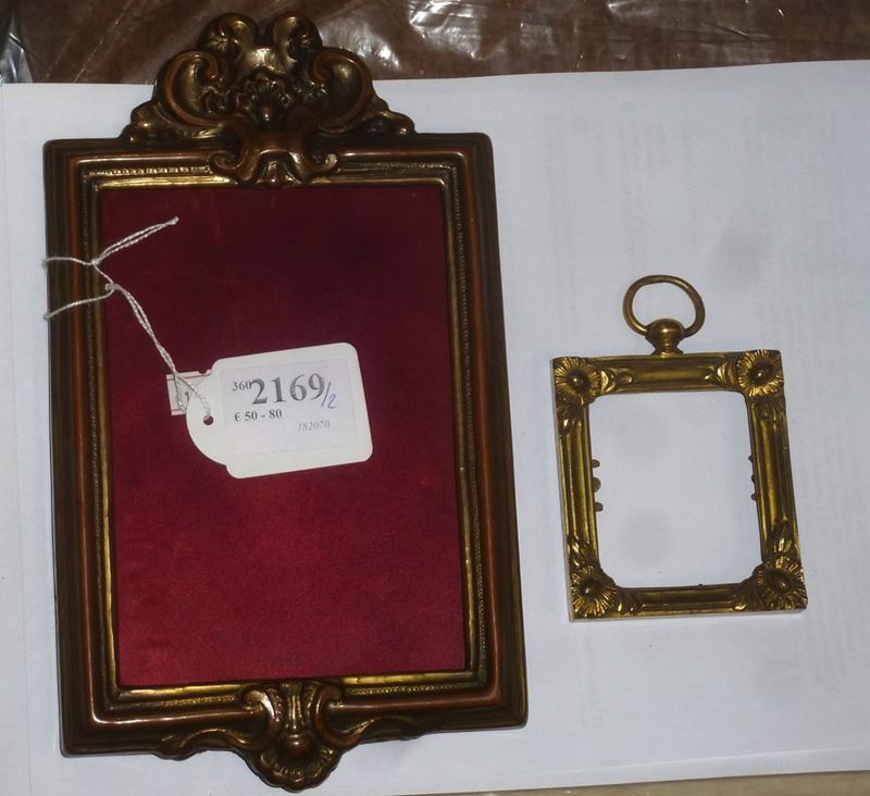 Due piccole cornici, XIX secolo  - Auction Fine Art Timed Auction - V - Cambi Casa d'Aste