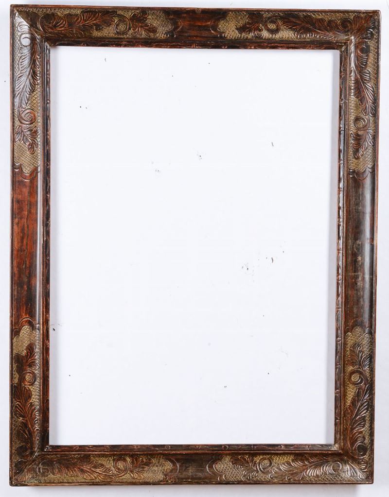 Grande cornice artigianale decorata a fogliami e antichizzata, XX secolo  - Auction Fine Art Timed Auction - V - Cambi Casa d'Aste