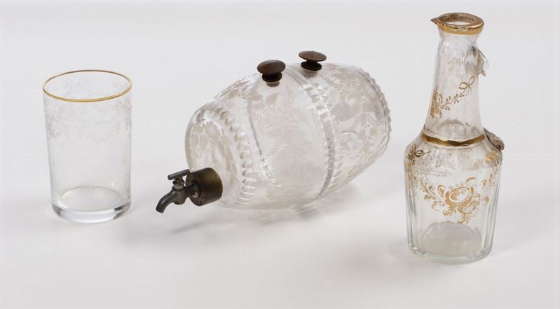 Lotto composto da tre oggetti in vetro molato  - Auction Fine Art Timed Auction - V - Cambi Casa d'Aste