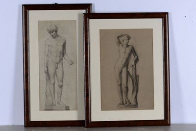 Scuola Neoclassica del XIX Secolocoppia di Disegni Tratti dalla Statuaria Antica