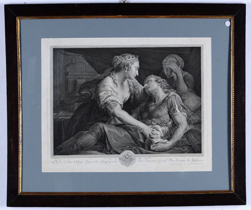Johann Georg Wille (1715 1808) La morte di Marc’ Antonio, da Batoni  - Asta Asta a Tempo Stampe - II - Cambi Casa d'Aste