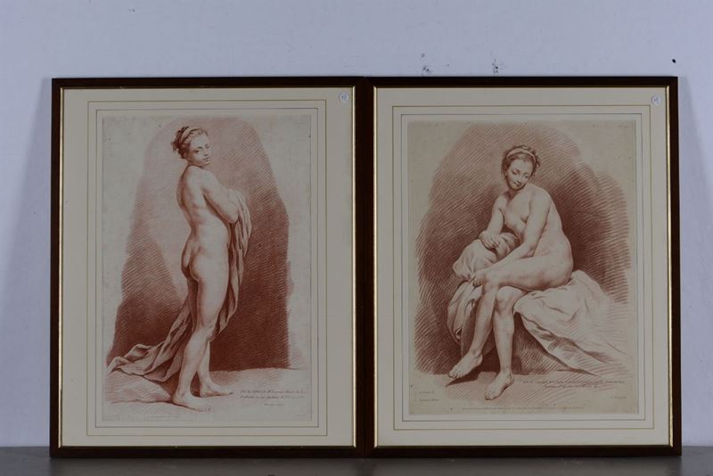 Louis Marin Bonnet (1743-1793) Nudi di donna  - Asta Asta a Tempo Stampe - II - Cambi Casa d'Aste