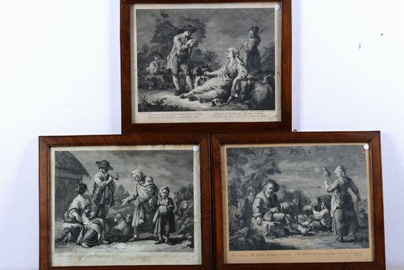 Pellegrino De Col (1737-1812) Scene pastorali  - Auction Prints Timed Auction - II - Cambi Casa d'Aste