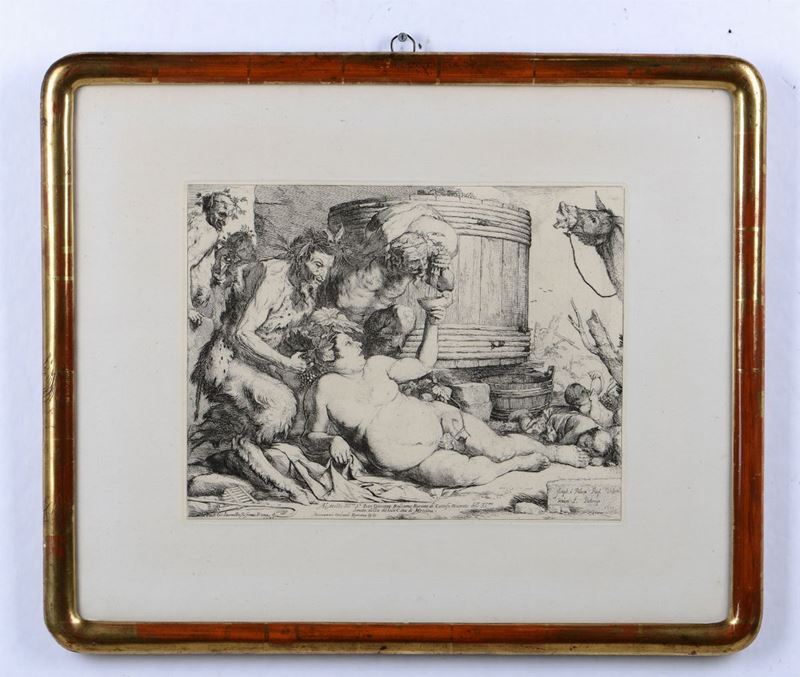 Giuseppe Ribera detto lo Spagnoletto (1591-1652) Il Sileno ebbro  - Asta Asta a Tempo Stampe - II - Cambi Casa d'Aste