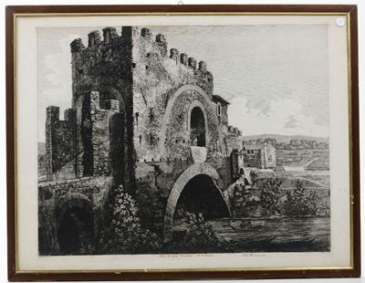 Luigi Rossini (1790-1857)veduta del Ponte Nomentano sulla Via Nomentana, Roma 1822