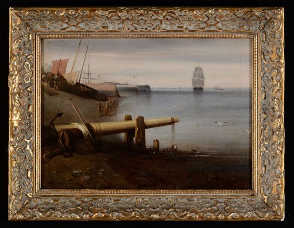 Pittore olandese del XIX secolo Marina