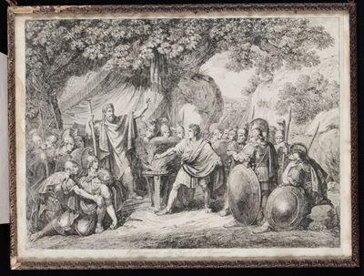 Bartolomeo Pinelli (roma 1781- 1835)muzio Scevola alla Tenda di Porsenna