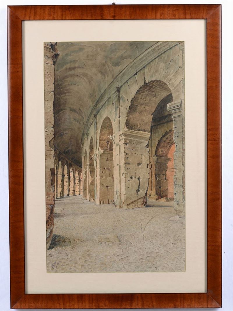 Adriano Cecchi (1850-1936) Scorcio del colosseo  - Auction Paintings and Drawings Timed Auction - I - Cambi Casa d'Aste