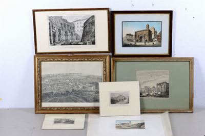 Alfred Guesdon (1807-1867)veduta di Roma a Volo D’uccello da “ L' Italie À Vol D’oiseau”, 1849
