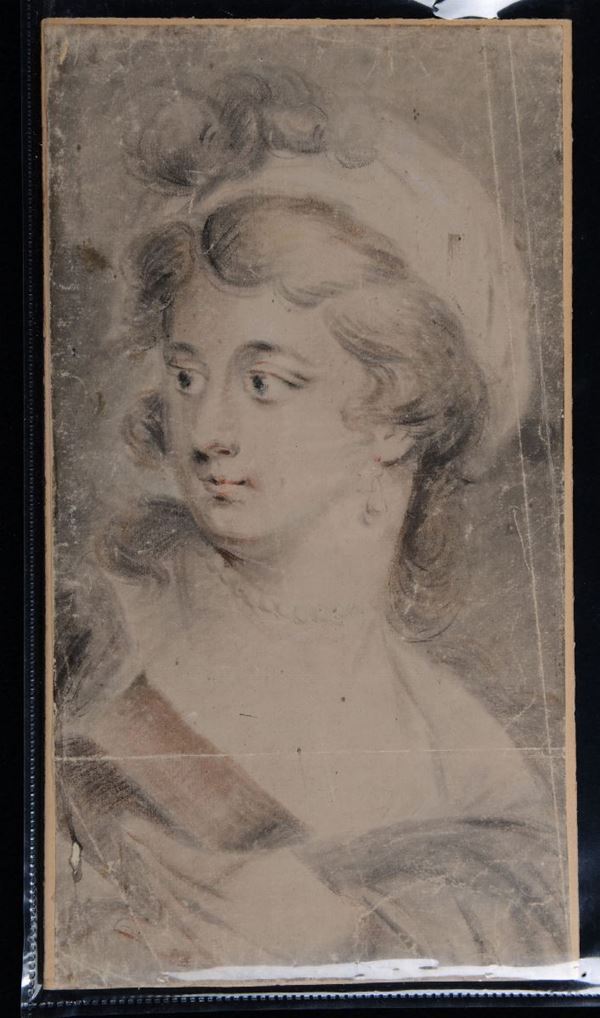 Hugh Douglas Hamilton (1740-1808), attribuito a Volto di donna