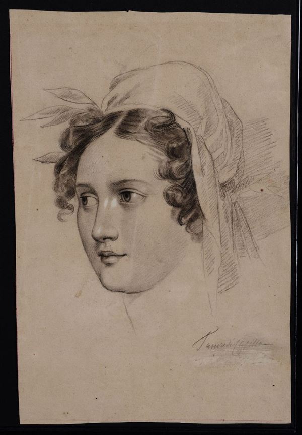 Tancredi Casella (XIX secolo) Volto di giovane donna