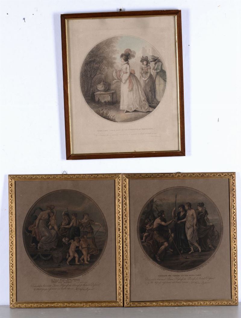 William Wynne Ryland (1732-1783) da Angelica Kauffmann (1741- 1807) Il giudizio di Paride e Il carro di Venere  - Asta Asta a Tempo Stampe - II - Cambi Casa d'Aste