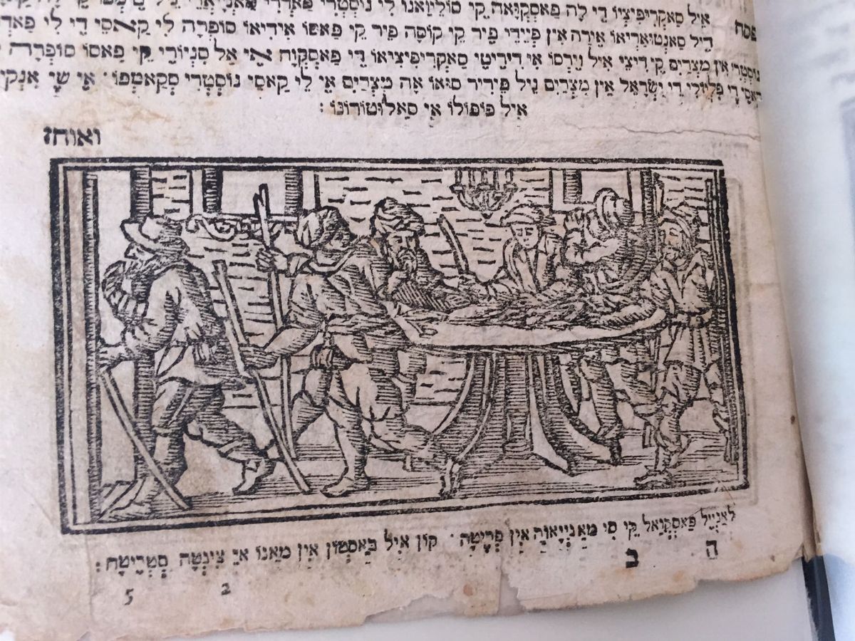Ebraica: 2 Antichi Libri Scolastici Contenenti Oltre 80 Xilografie di Dimensioni e Soggetti Diver...