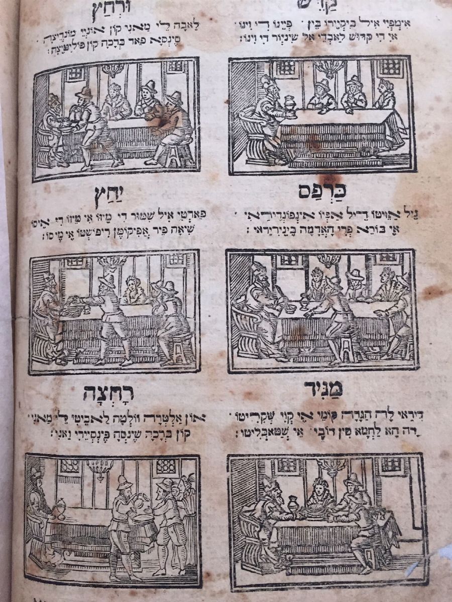 Ebraica: 2 Antichi Libri Scolastici Contenenti Oltre 80 Xilografie di Dimensioni e Soggetti Diver...