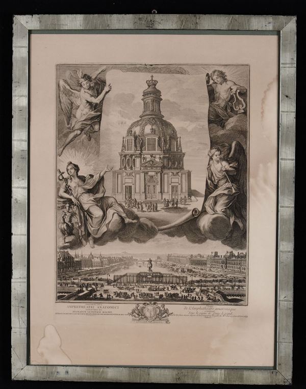 Charles Louis Simonneau (1645- 1728) e Adam Perelle  (1638-1695) da Antoine Dieu (1662- 1727) Prospectus Amphitheatri Anatomici constructi regnante  Ludovico Magno…. an. MDCXCIV