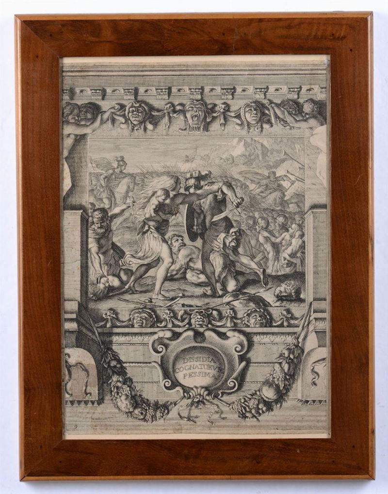(DA) Ludovico Carracci (1555- 1619) Dissidia cognatorum pessima  - Auction Prints Timed Auction - II - Cambi Casa d'Aste