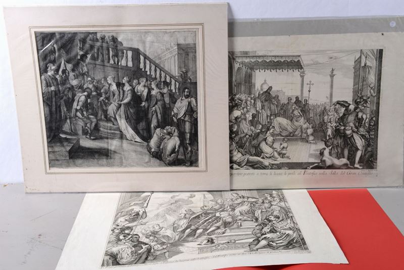 Lotto composto da 3 grandi stampe di soggetto “veneziano  - Auction Prints Timed Auction - II - Cambi Casa d'Aste