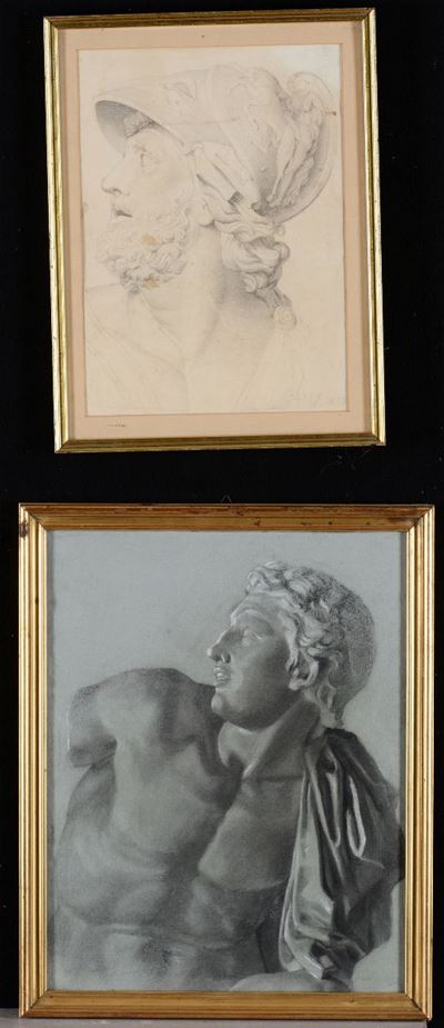 Scuola Neoclassica del XIX Secolo:testa di Menelao Studio per Busto Virile dal Laoconte