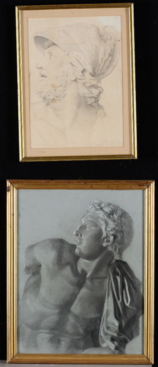 Scuola neoclassica del XIX secolo: Testa di Menelao studio per busto virile dal Laoconte
