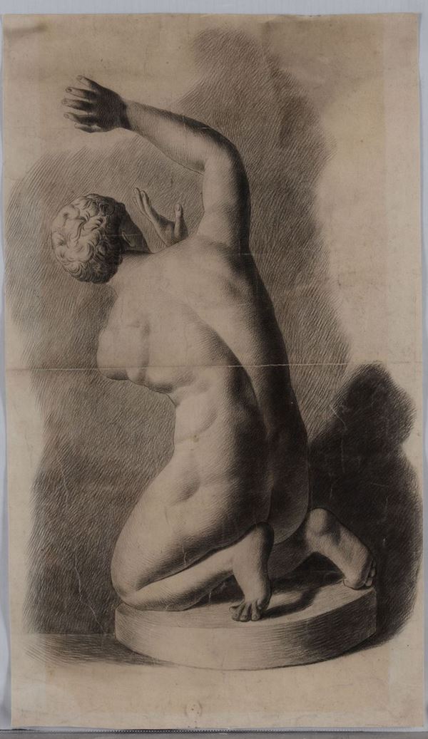Scuola neoclassica del XIX secolo Coppia di nudi maschili