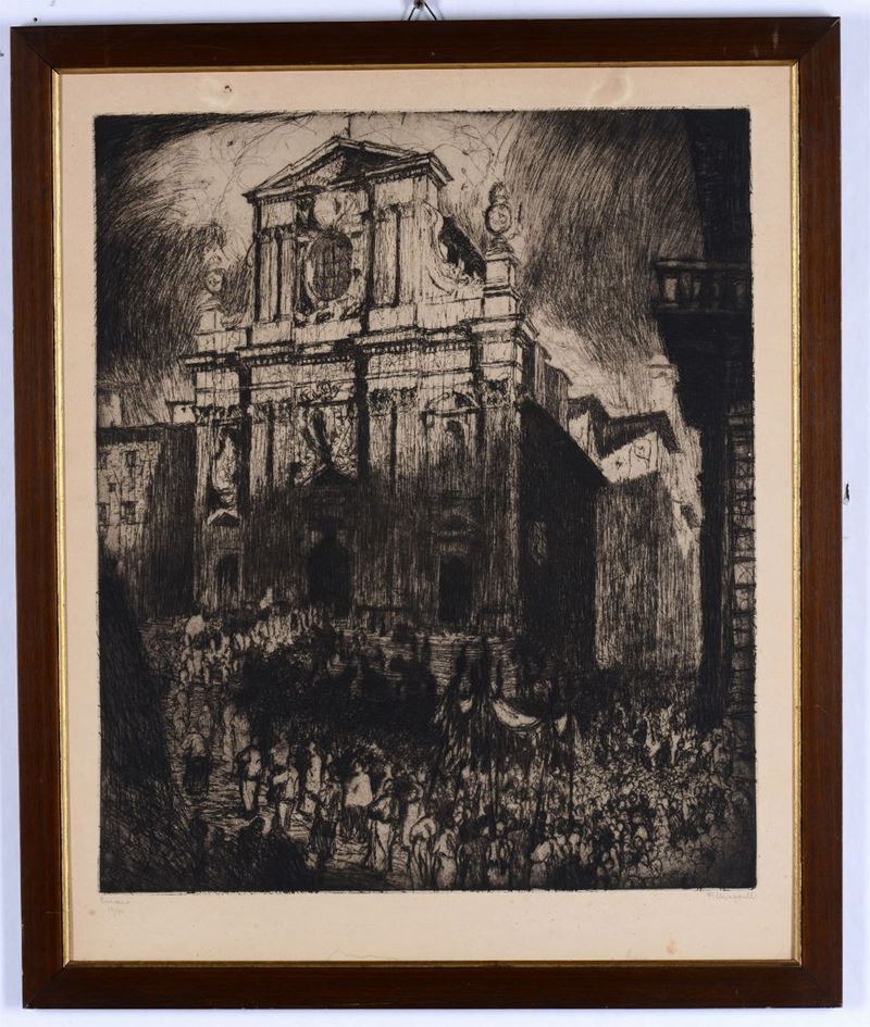 Francesco Chiappelli (1890-1947) Barocco, 1916  - Auction Prints Timed Auction - II - Cambi Casa d'Aste