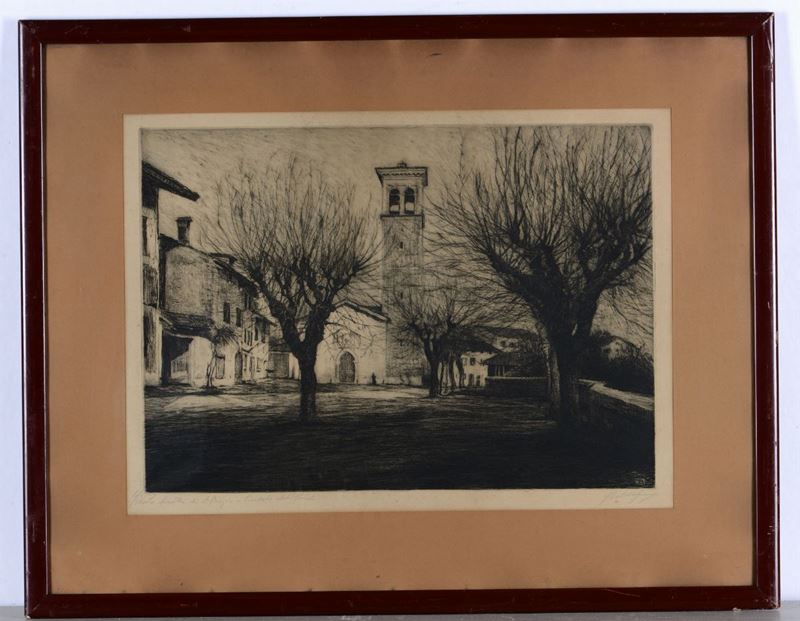 Guglielmo Baldassini (Genova 1885-Valparaiso 1952) La chiesetta”, 1922  - Auction Prints Timed Auction - II - Cambi Casa d'Aste