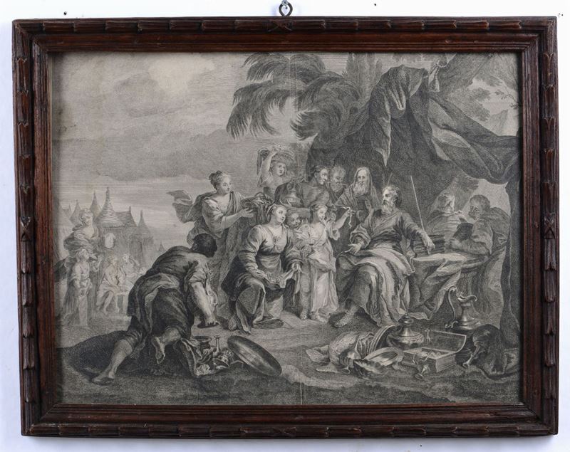 Louis Gustave Taraval (1738- 1794) Accipit Moses munera eorum ad edificandum Deo tabernaculum  - Auction Prints Timed Auction - II - Cambi Casa d'Aste