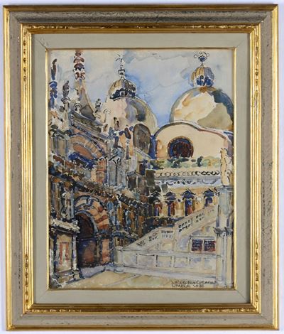 Wanda Rewska Colacino ( Varsavia 1907-venezia 1986)il Cortile del Palazzo Ducale a Venezia