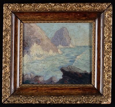 Antonio Curti ( Milano 1858-cannobbio 1945)marina con i Faraglioni