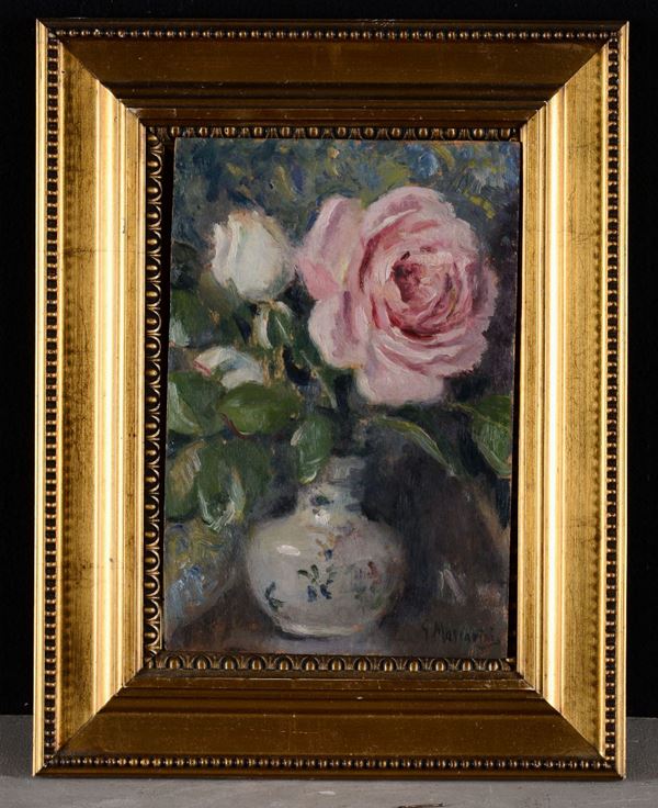 Giuseppe Mascarini (Bologna 1877-Milano 1954) Vaso con rose