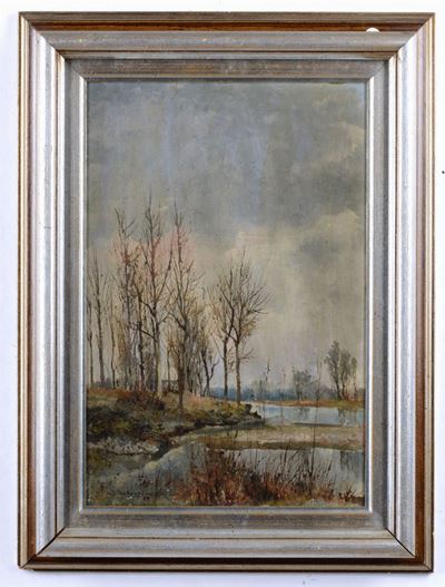 Domenico Rabioglio (cavoretto, To 1857- Torino 1903)paesaggio Autunnale