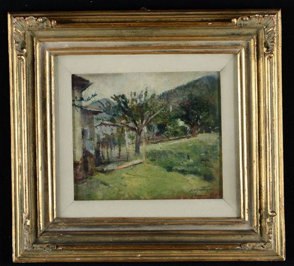 Angelo Montegani (Milano 1891-1959) Paolo Bozzi (Milano 1876-Varese 1949) Paesaggio di Val di Sole