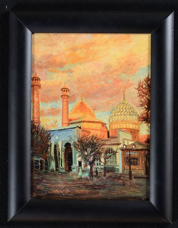 Edoardo Volonterio (XIX/XX°) Moschea al tramonto