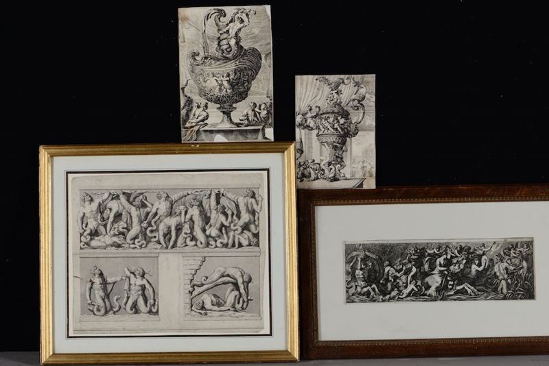 Jean Le Pautre (1618-1682) Trionfo di divinità marine  - Auction Prints Timed Auction - II - Cambi Casa d'Aste