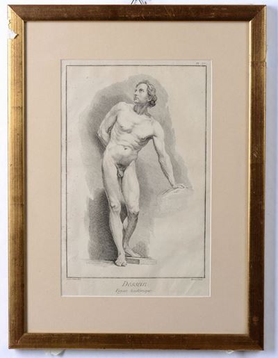 Gabriel Huquiér (1695-1772)nudo Maschile in Piedi