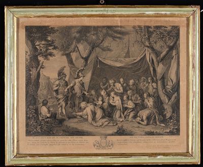 Edelinck Gérard (1640-1707) da Charles le Brun (1619-1690), “la Famiglia di Dario ai Piedi di Ale...