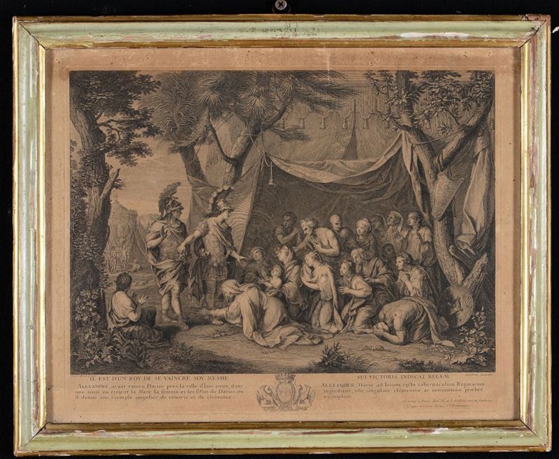 EdelincK Gérard (1640-1707) da Charles Le Brun (1619-1690), “ La famiglia di Dario ai piedi di Alessandro Magno  - Auction Prints Timed Auction - II - Cambi Casa d'Aste