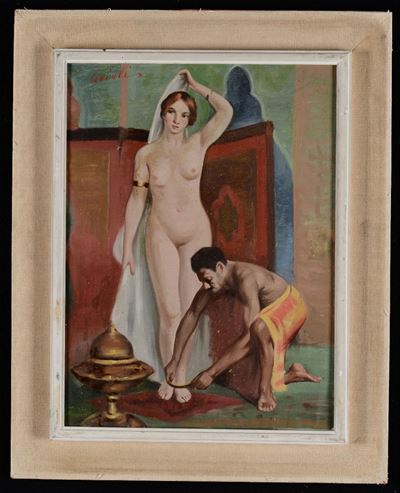 Arioli Fioravanti (laveno 1890- Milano …)odalisca con Schiavo