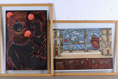 Tono Zancanaro (1906-1985)veduta Fantastica di Venezia con Galeone