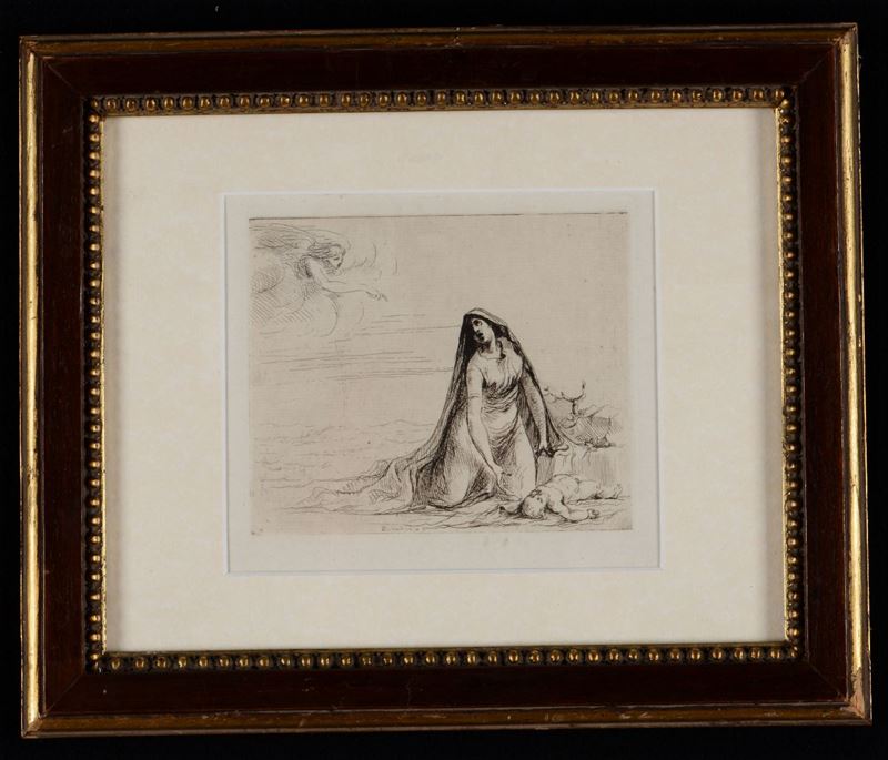 Dominique Vivant Denon (Clalon- sur- Saone 1747- Parigi 1825) Agar, Ismaele e l’angelo  - Asta Dipinti e Arredi - Cambi Casa d'Aste
