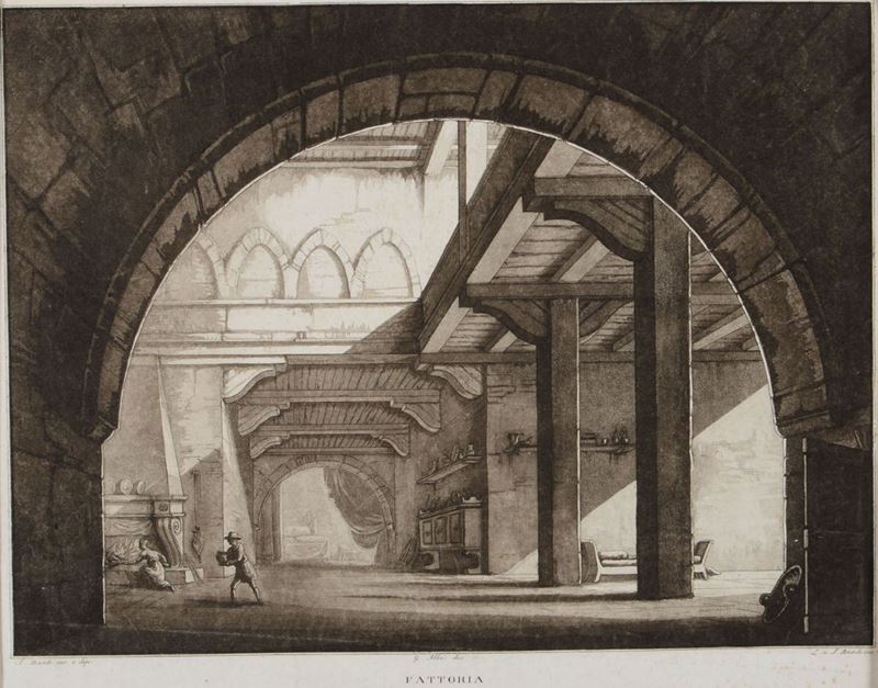 Antonio Basoli (Bologna 1774-1848) Fattoria  - Asta Dipinti e Arredi - Cambi Casa d'Aste