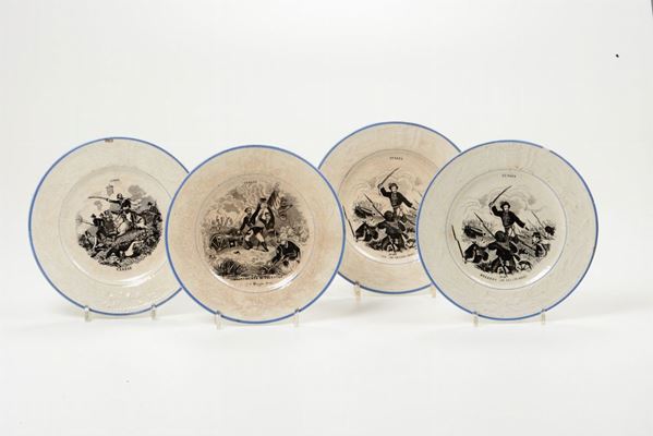 Quattro piatti Milano, San Cristoforo, Manifattura G.Richard & Co, seconda metà del XIX secolo
