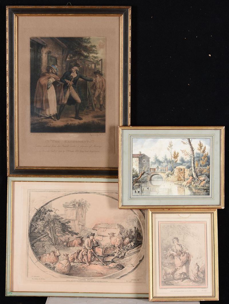 Lotto composto da 4 stampe incorniciate  - Auction Paintings and Furnitures - Cambi Casa d'Aste