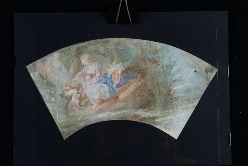 Anonimo francese del XIX secolo Scena bucolica  - Auction Paintings and Furnitures - Cambi Casa d'Aste