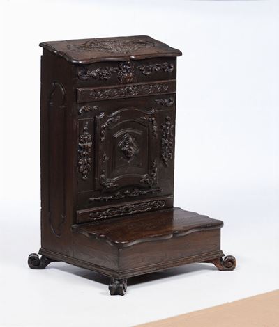 Inginocchiatoio in Legno Intagliato, XVIII-XIX Secolo