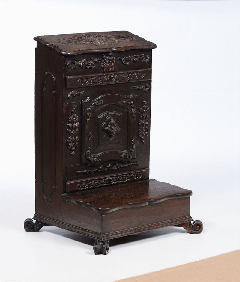 Inginocchiatoio in legno intagliato, XVIII-XIX secolo  - Auction Fine Art - I - Cambi Casa d'Aste