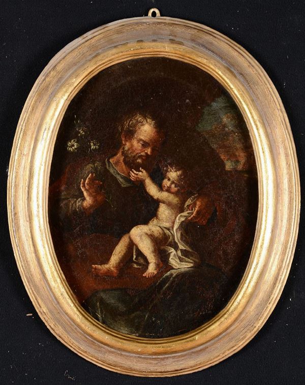 Scuola genovese del XVII secolo San Giuseppe con Bambino